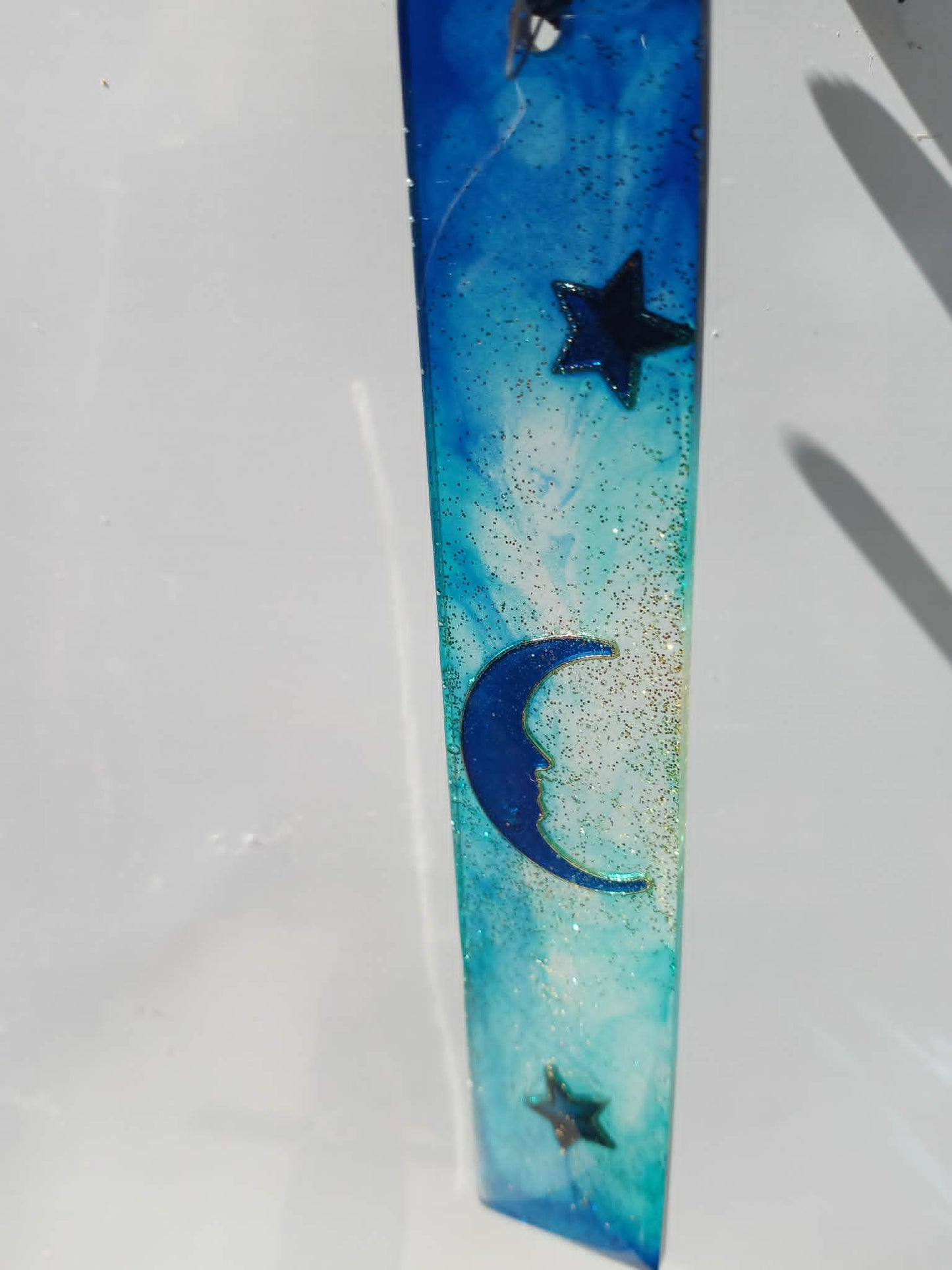 Resin bookmark moon and stars