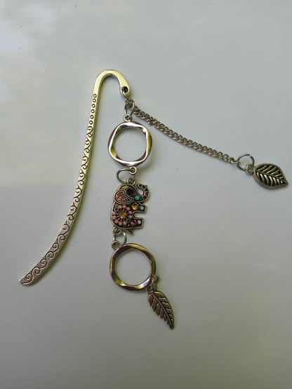 3 metal bookmarks/ owl, elephant dragon/sword dog tags