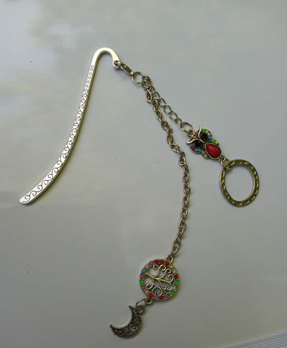 3 metal bookmarks/ owl, elephant dragon/sword dog tags
