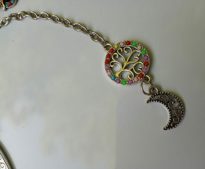 3 metal bookmarks/ owl, elephant dragon/sword dog tags